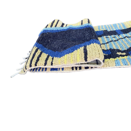 Tapis de couloir abstrait et coloré de 10 x 2 pieds.