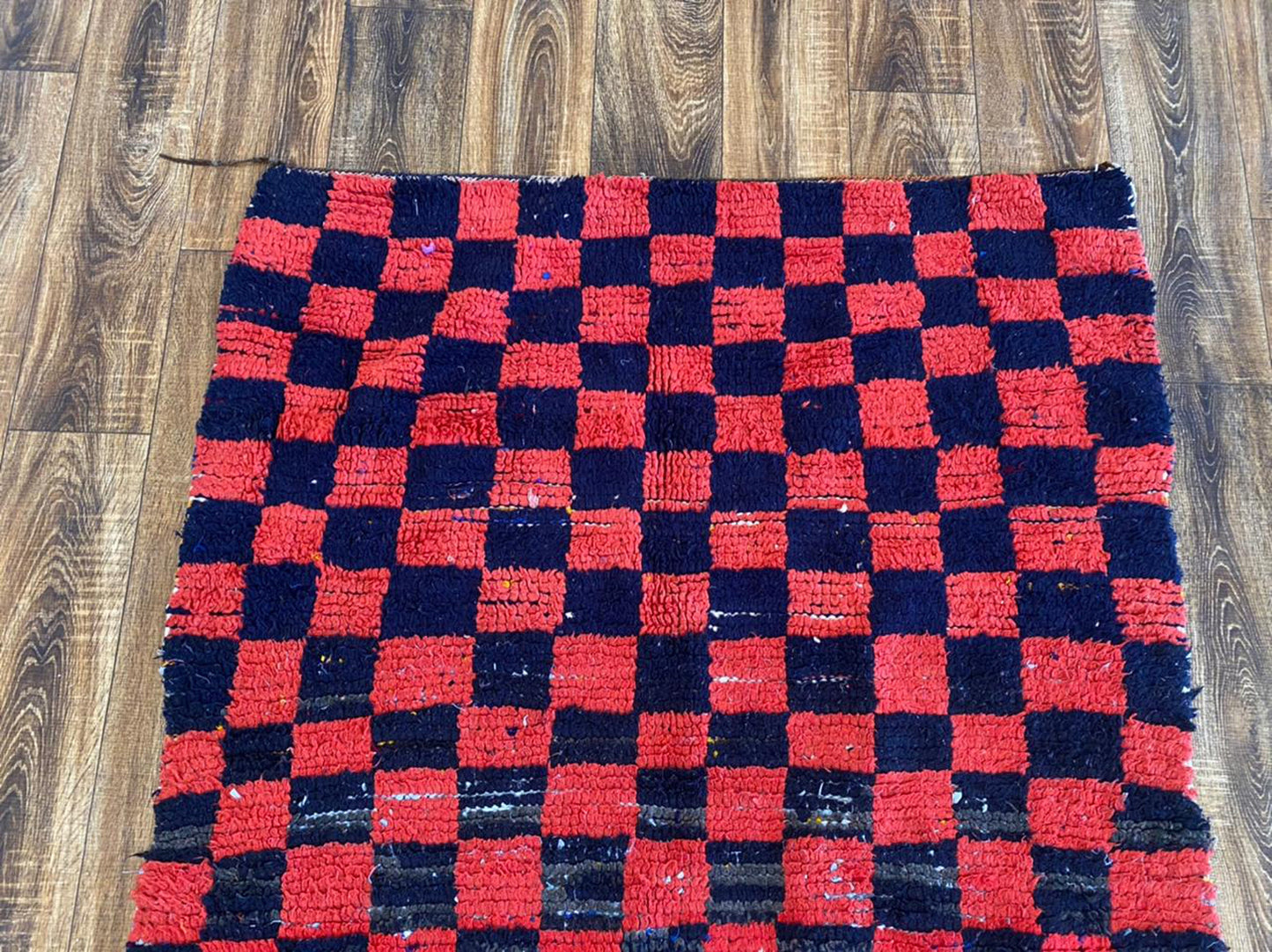 Authenthic Moroccan vintage Berber checkered rug 4x7 ft.