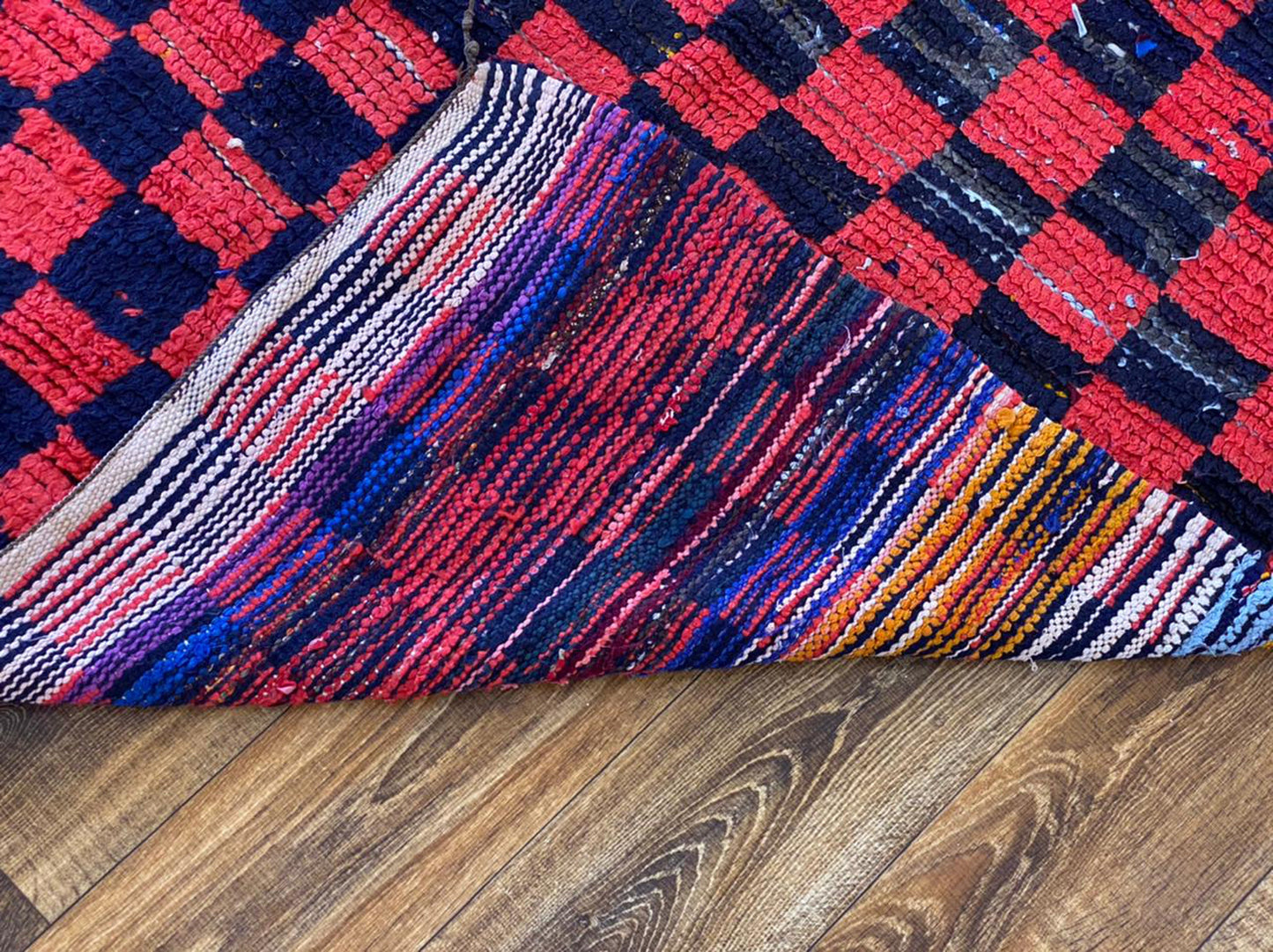 Authenthic Moroccan vintage Berber checkered rug 4x7 ft.