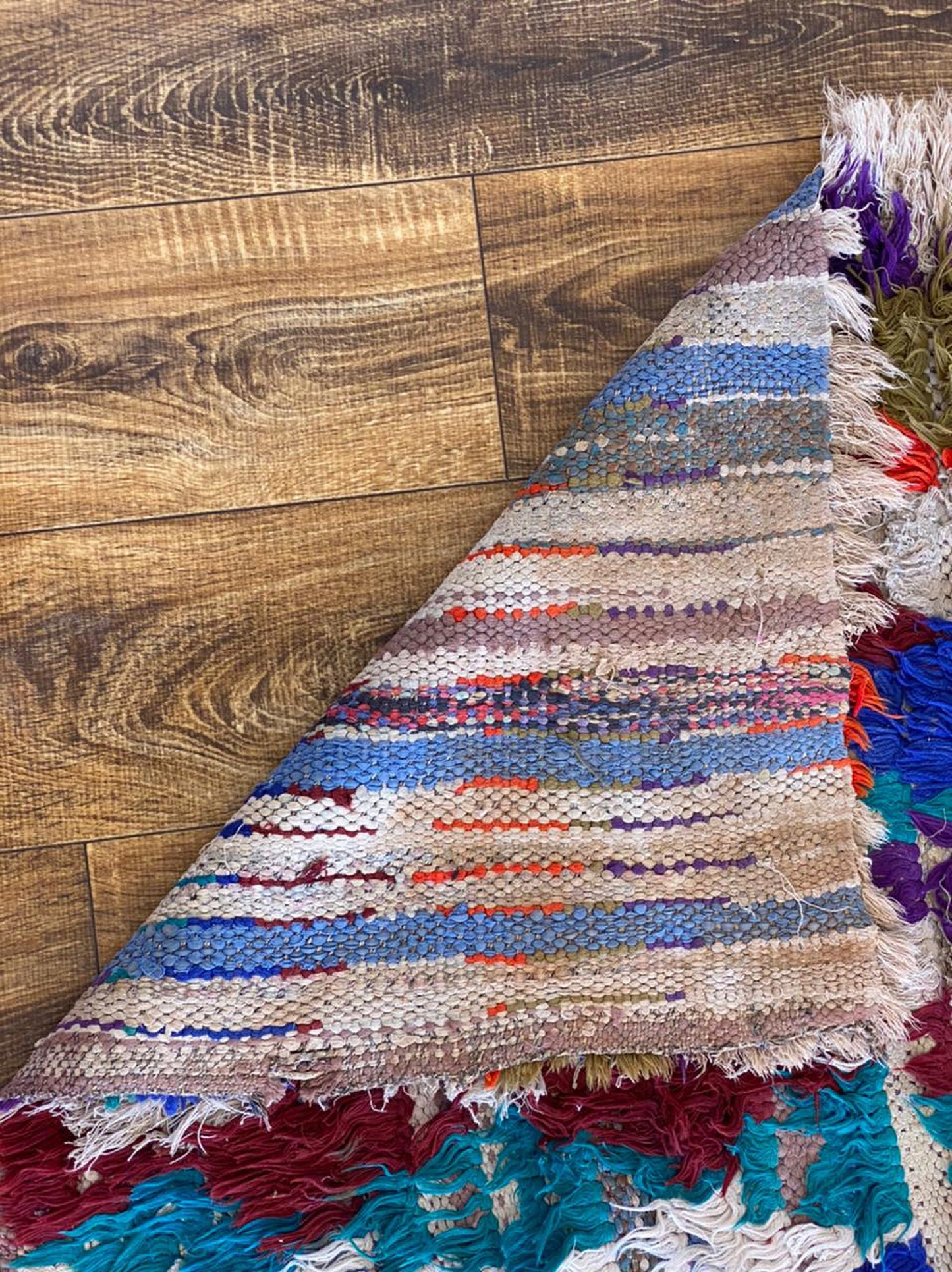 Moroccan vintage Berber runner, 2x9 ft woven runner rug.