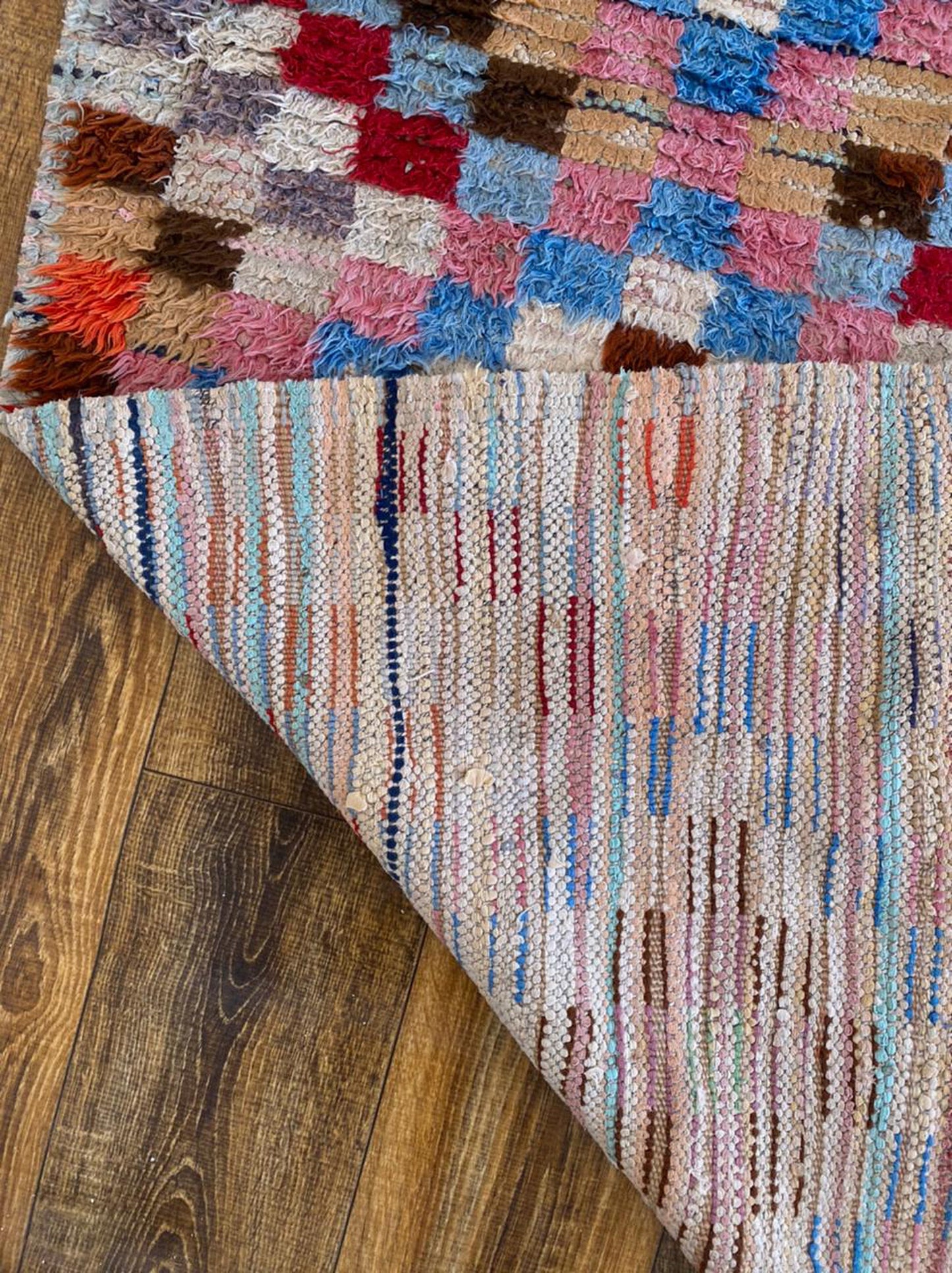 2x8 ft vintage Moroccan runner, woven Azilal Berber runner rug.