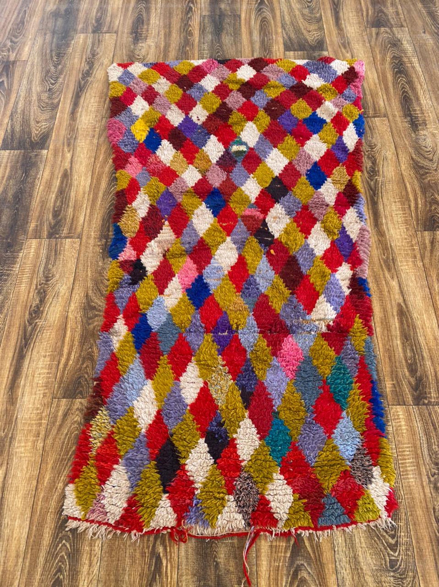 Tapis berbère vintage marocain 3x5 pieds, petit tapis tissé.