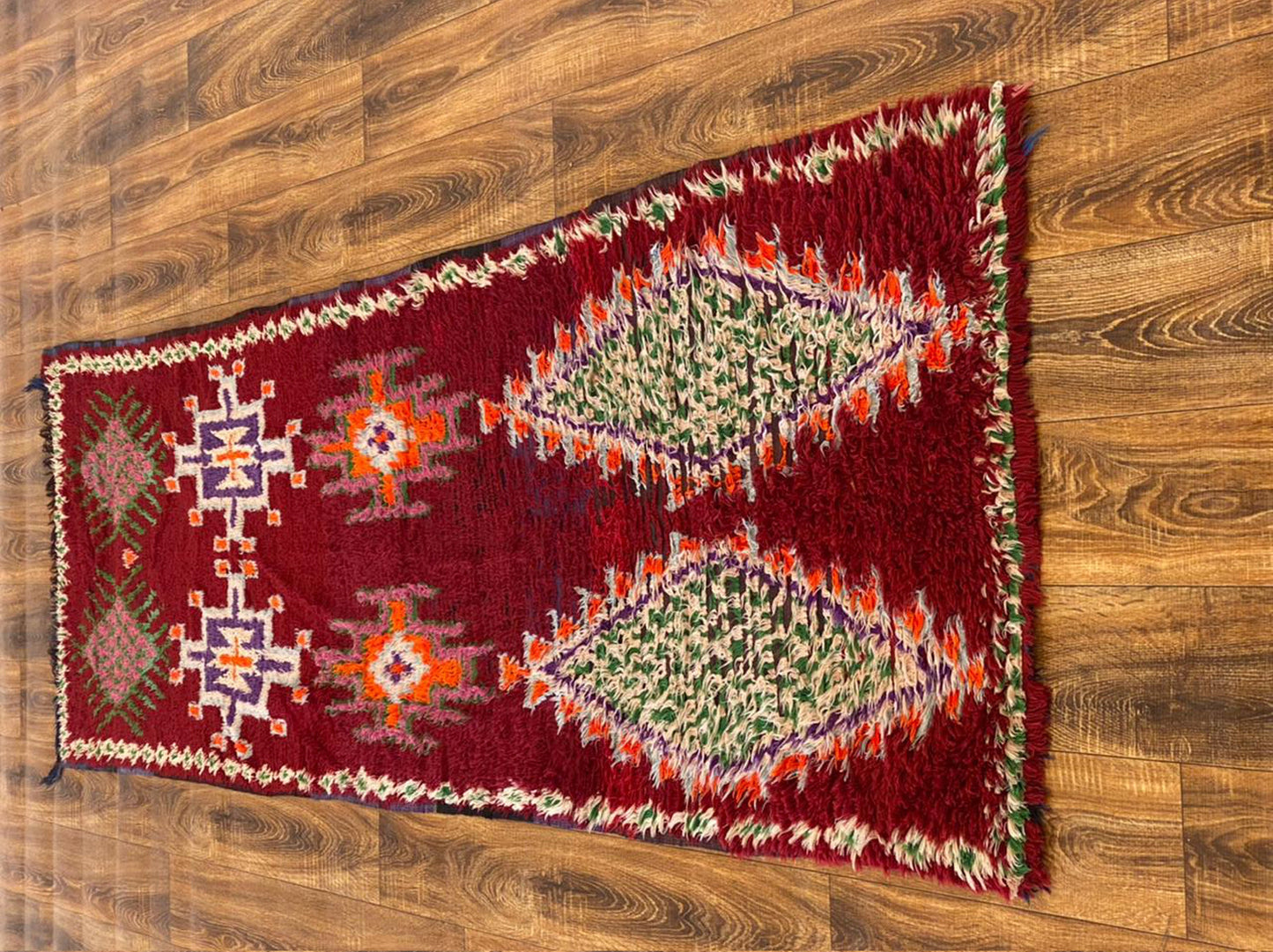 3x9 ft Moroccan vintage runner, woven Azilal Berber runner rug.