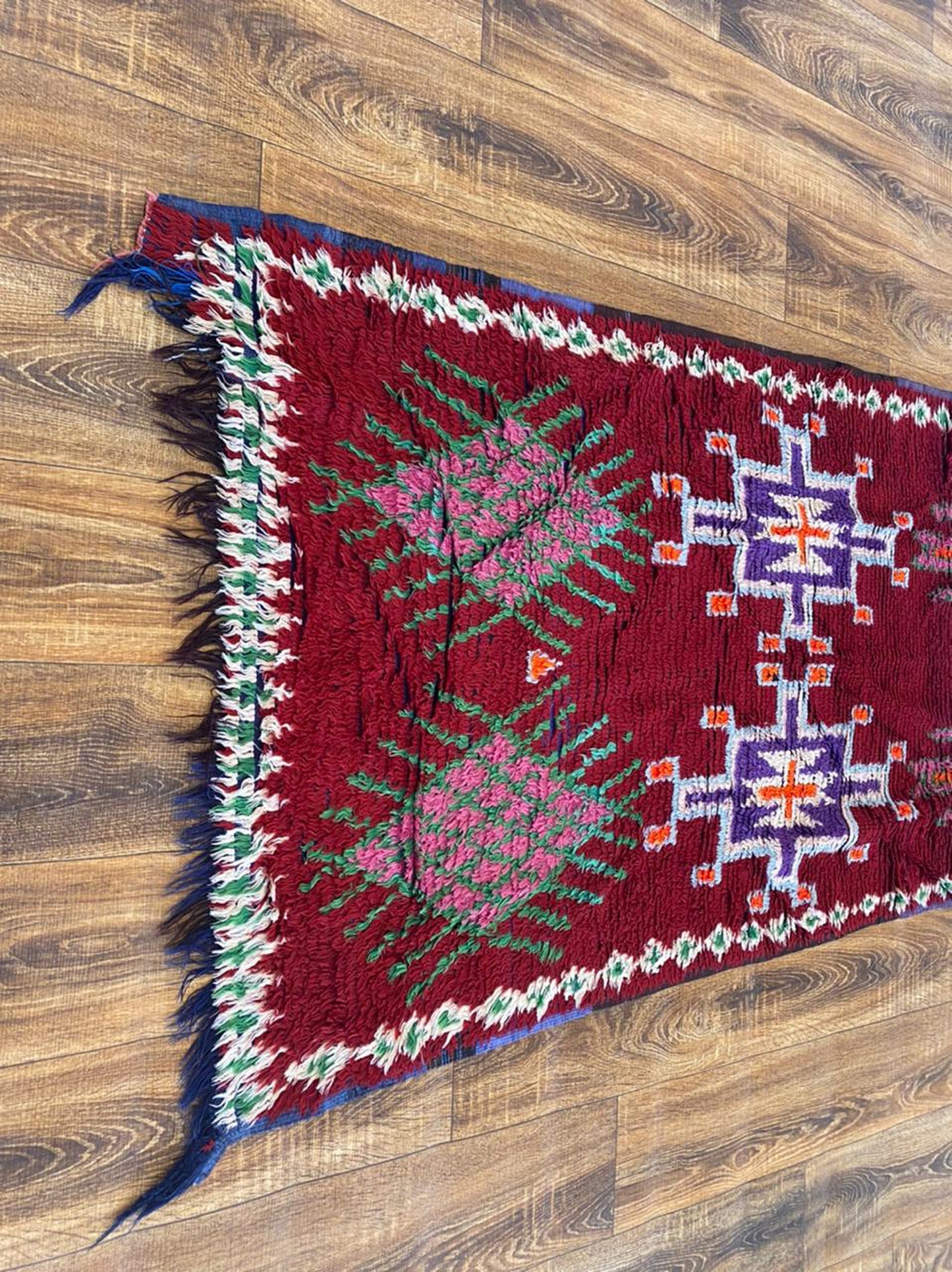 3x9 ft Moroccan vintage runner, woven Azilal Berber runner rug.