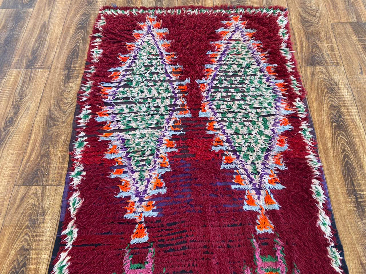 3x9 ft Moroccan vintage runner, woven Azilal Berber runner rug.