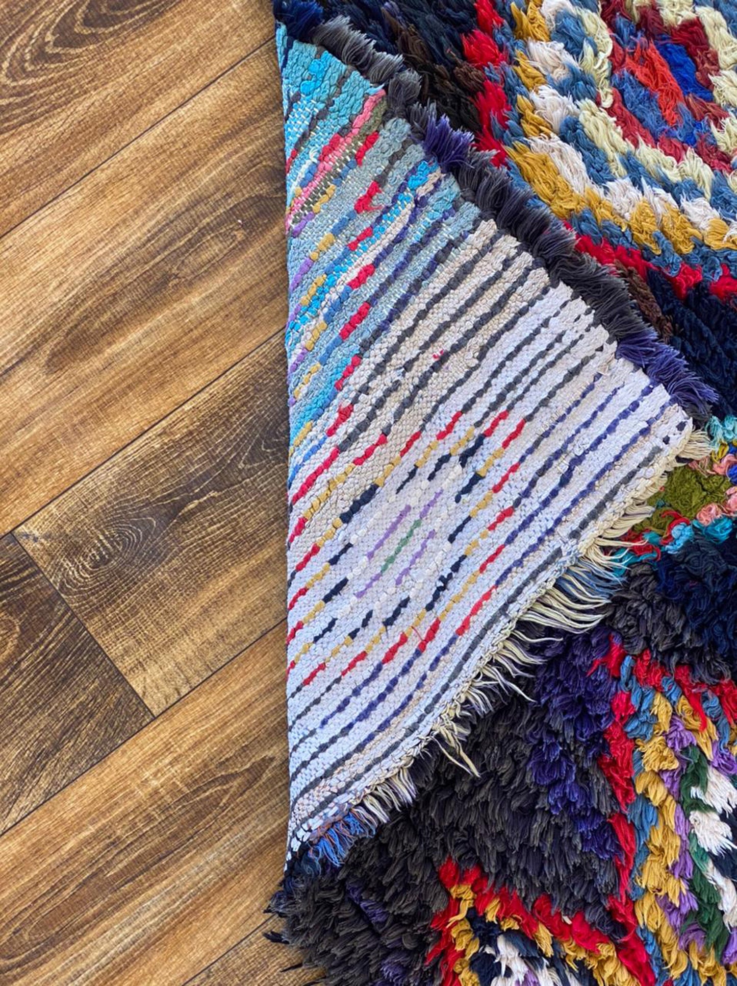 Moroccan vintage small Berber area rug 3x6 ft.