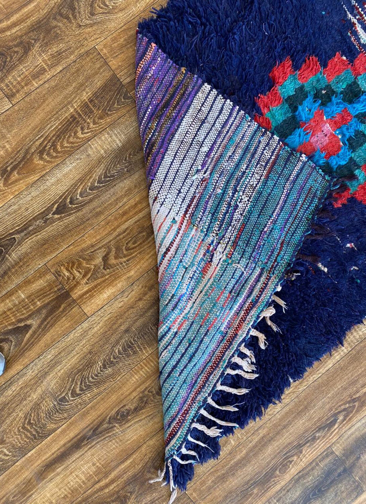 Vintage Moroccan Berber Rug - Hand-Knotted One-of-a-Kind - Soft Shaggy Texture