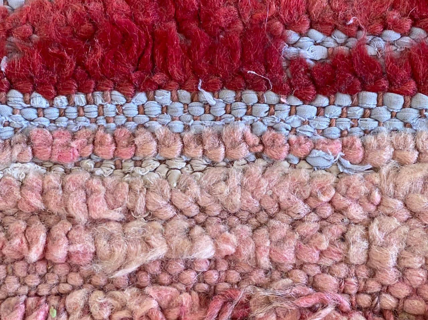 Moroccan Vintage Unique Rugs. 3x6 Berber Woven Faded Red runner Rug.