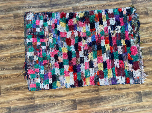 Tapis berbère tribal marocain vintage coloré 4x6.