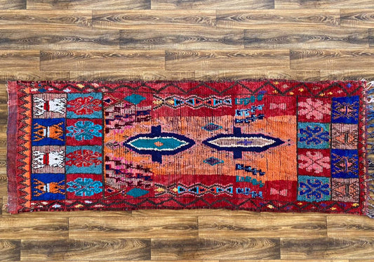 Moroccan runner Colorful runner Rug 3x9, Berber Vintage woven runner Rug