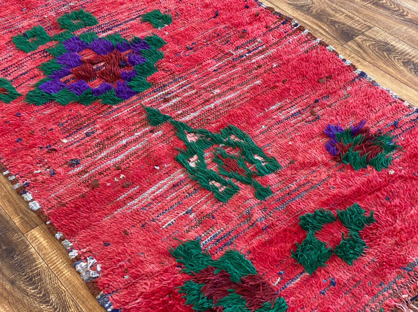 Vintage Small red Berber rugs, 4x6 Moroccan worn Berber Rug.