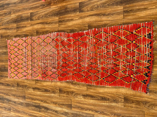 Vintage Moroccan runner rug 3x8 ft.