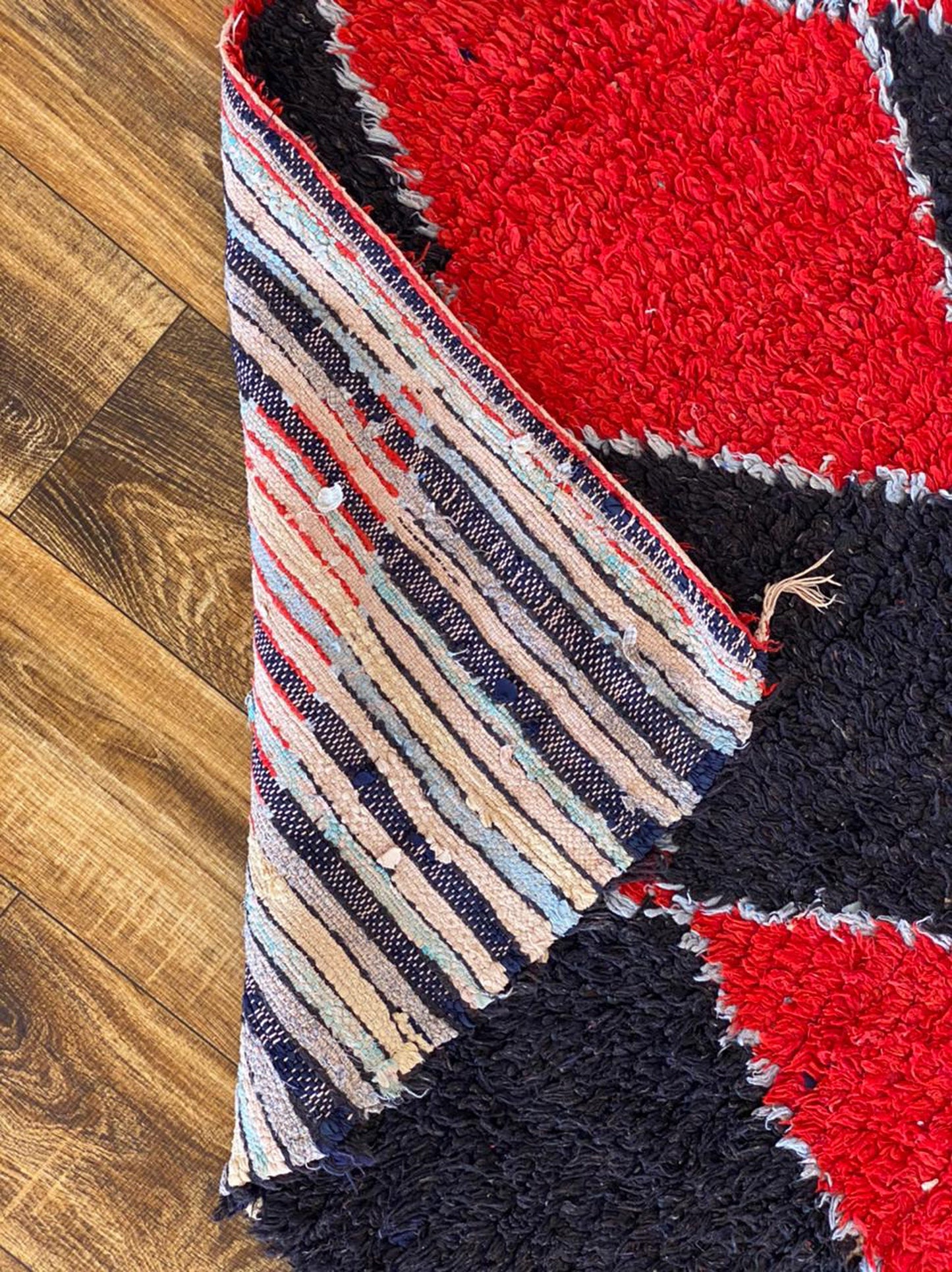 4x7 ft vintage Moroccan area rug.