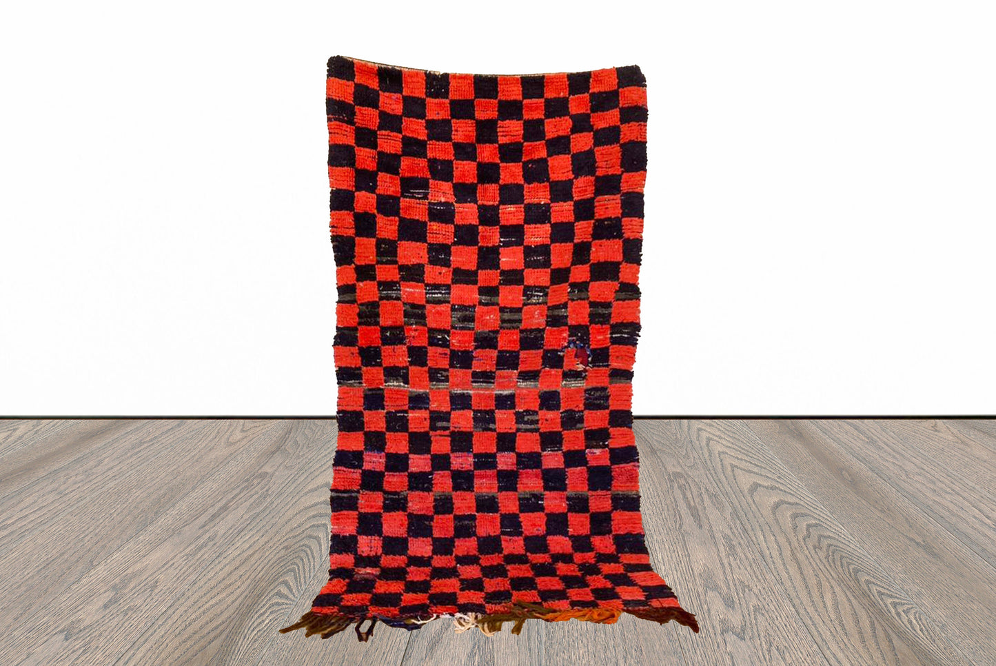 Authenthic Moroccan vintage Berber checkered rug 4x7 ft.