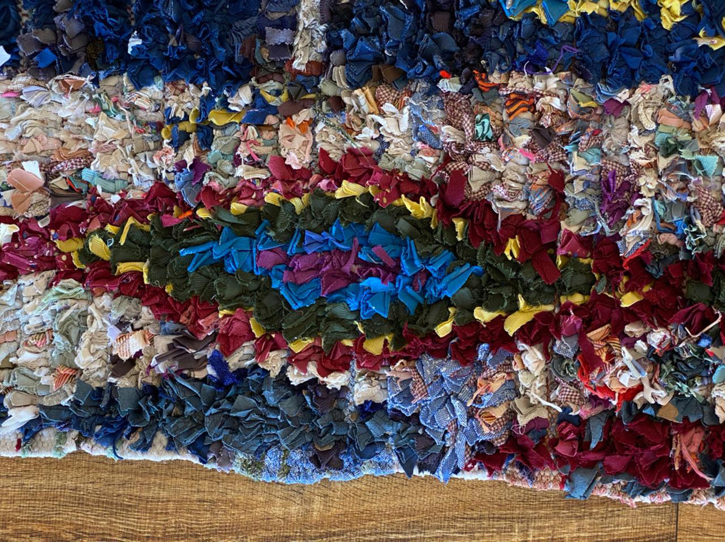 Small Boucherouite Moroccan colorful shag area Rug 3x5.