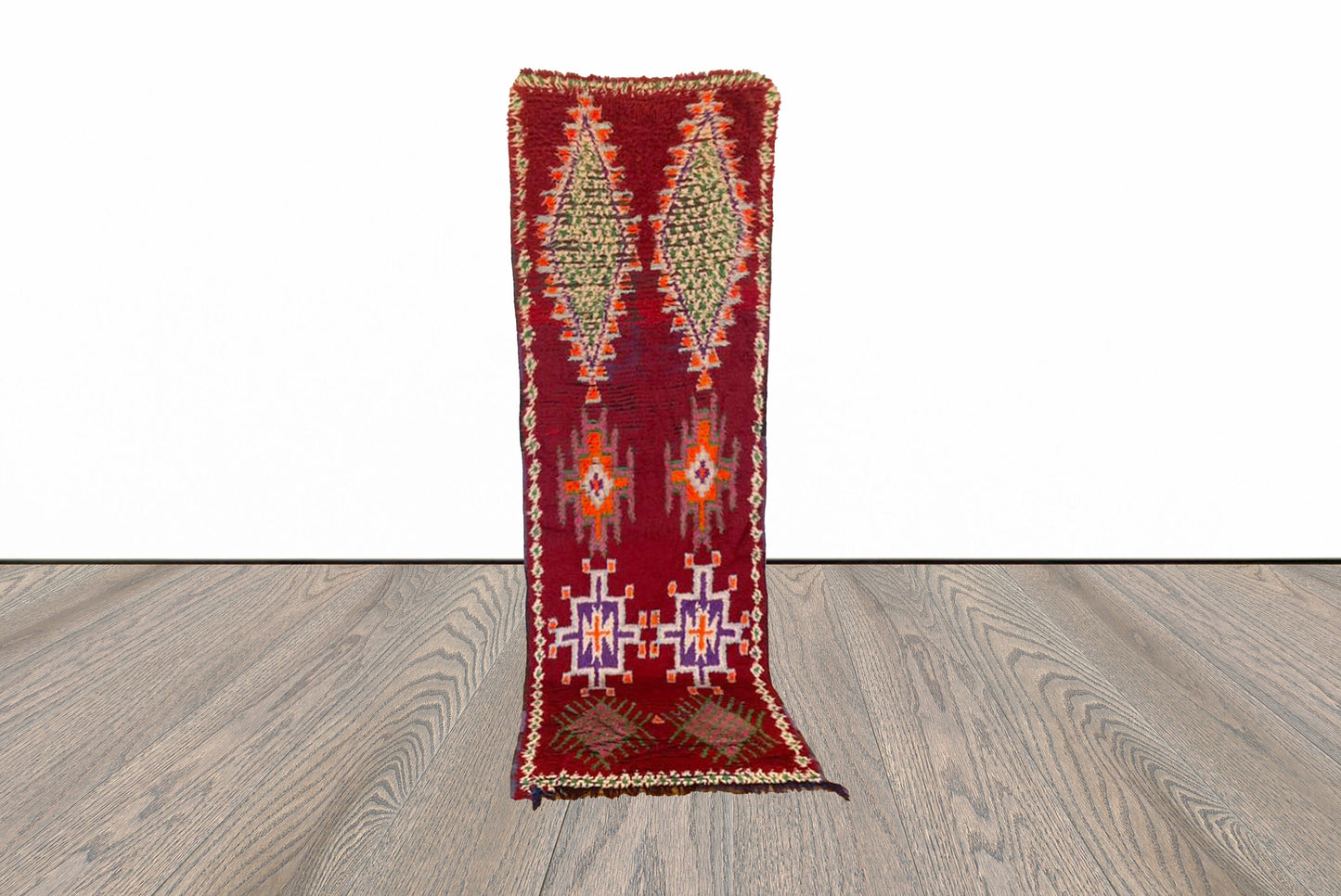 3x9 ft Moroccan vintage runner, woven Azilal Berber runner rug.