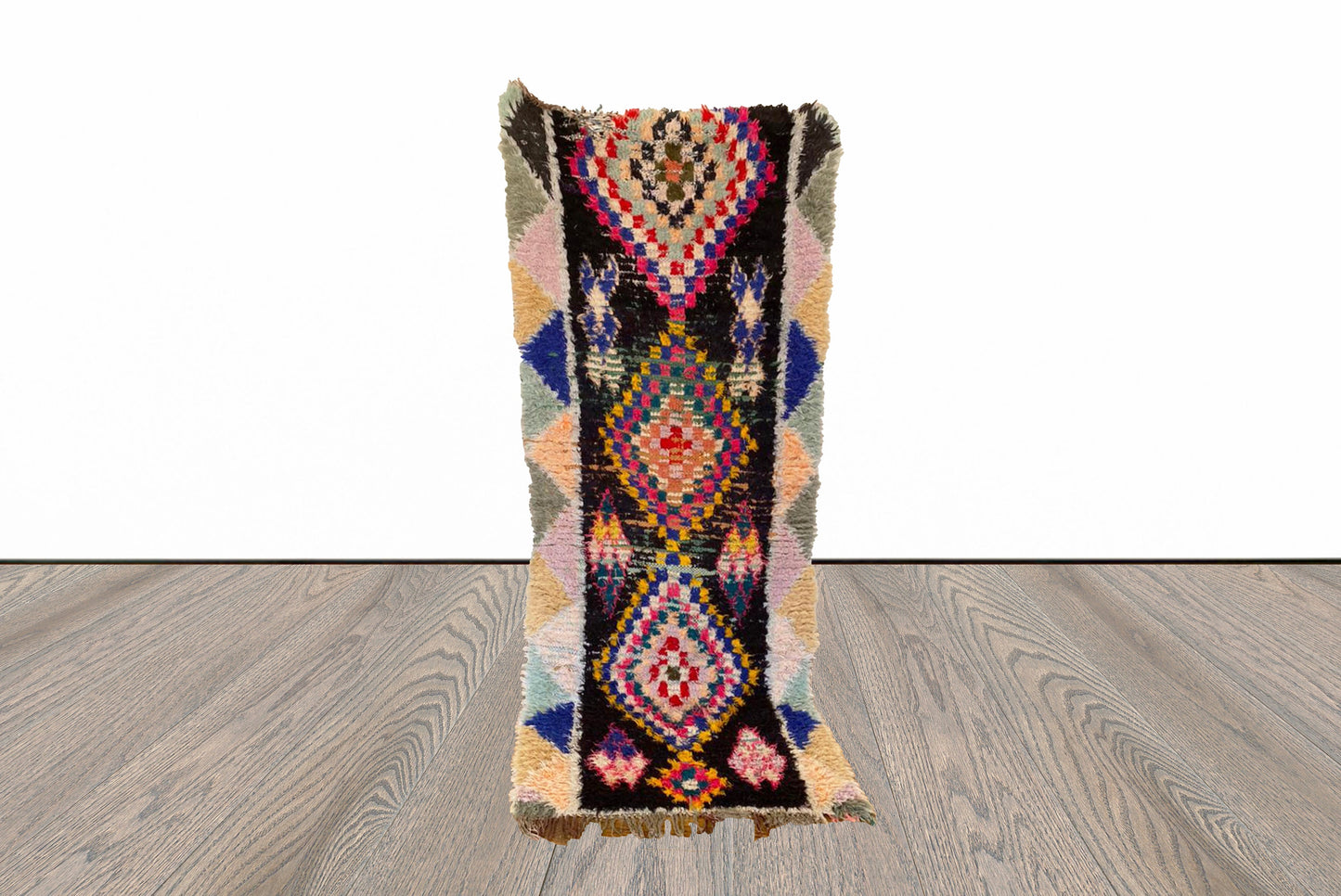 Vintage Moroccan Berber woven rug 3x7 ft.
