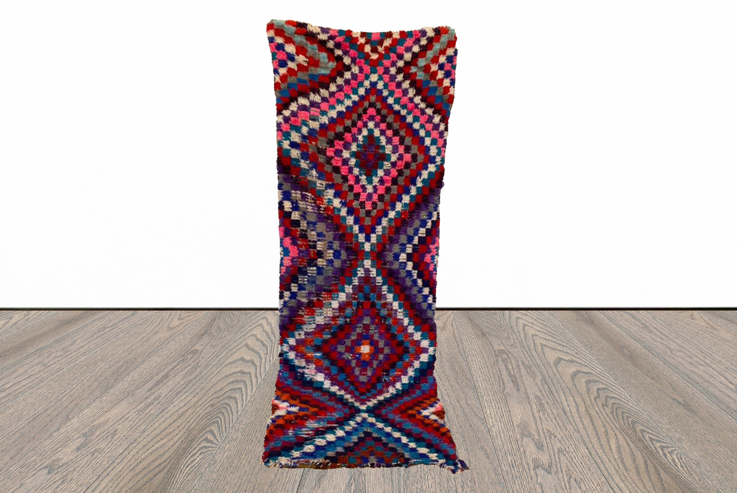 3x8 ft Moroccan vintage runner, woven Azilal Berber runner rug.