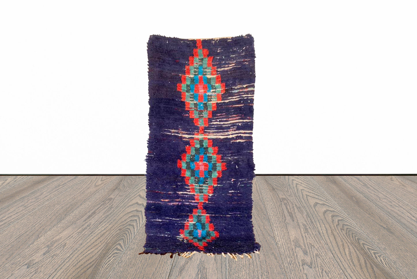 Vintage Moroccan Berber Rug - Hand-Knotted One-of-a-Kind - Soft Shaggy Texture