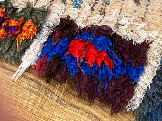 Berber Moroccan woven rug 3x7 ft .