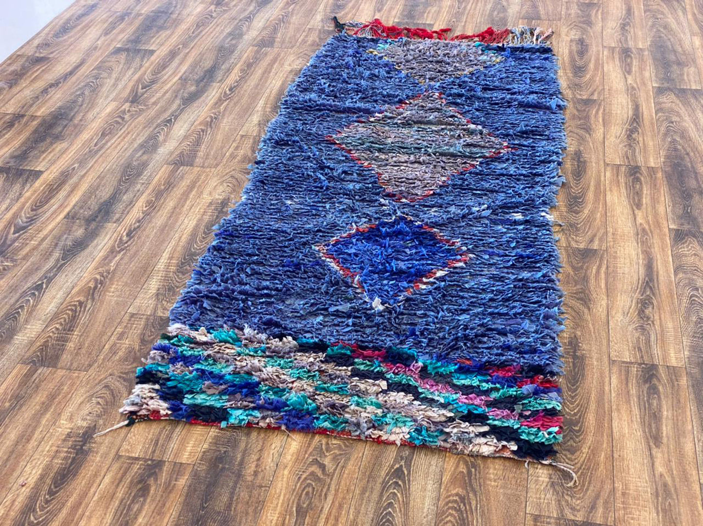 Tapis de couloir marocain Boucherouite 3x8 pi.