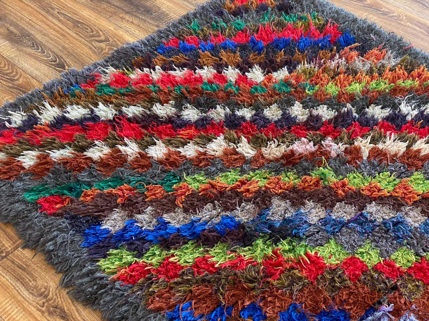 4x4 ft small Moroccan square area rug.