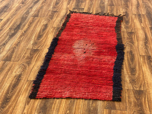Small vintage Moroccan rug 2x5 ft.
