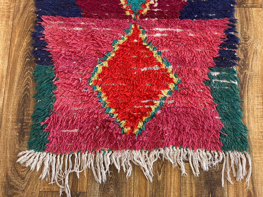 3x8 ft Moroccan Berber runner rug.