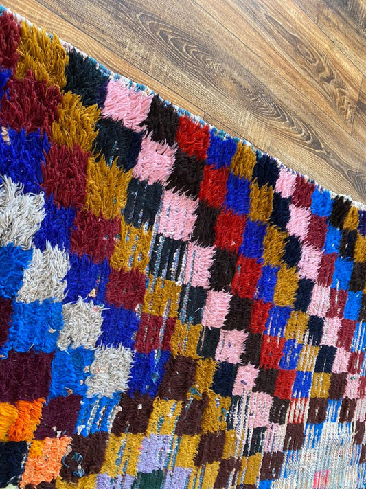 Moroccan vintage area rug 4x8 ft.