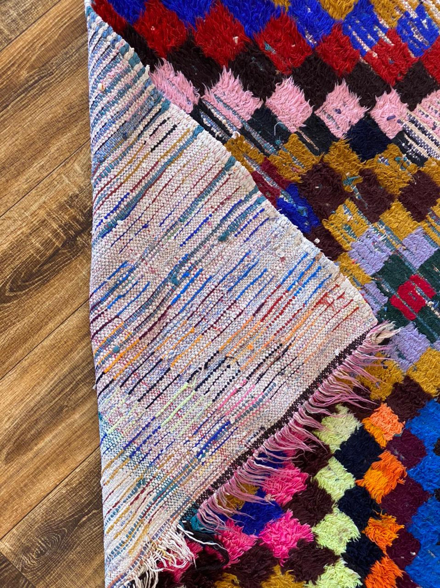 Moroccan vintage area rug 4x8 ft.