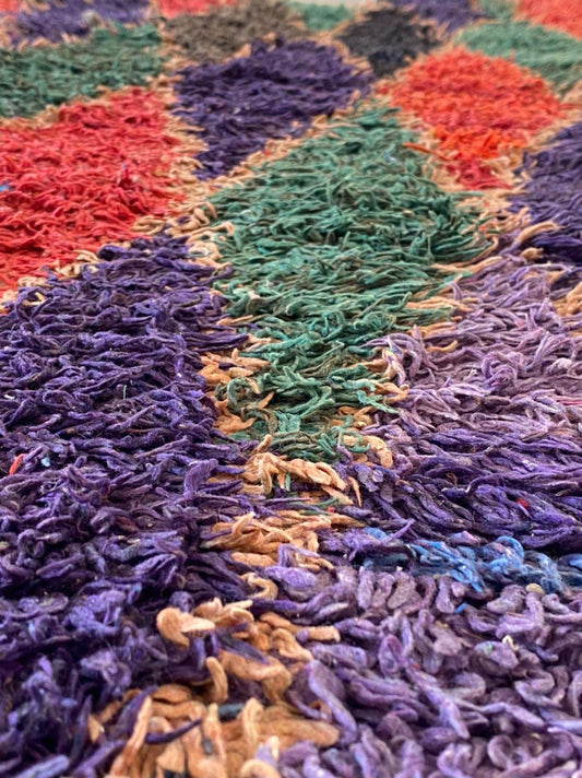 Vintage Moroccan woven rug 3x6 ft.