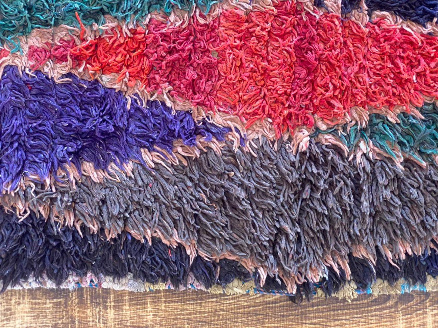 Vintage Moroccan woven rug 3x6 ft.