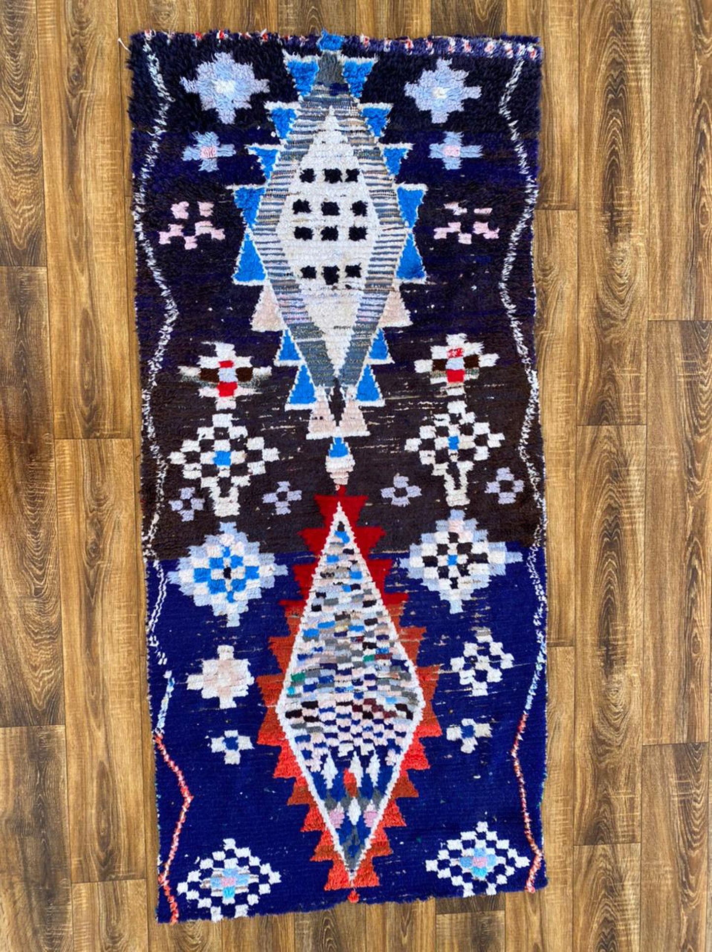 3x6 ft vintage Moroccan rug.