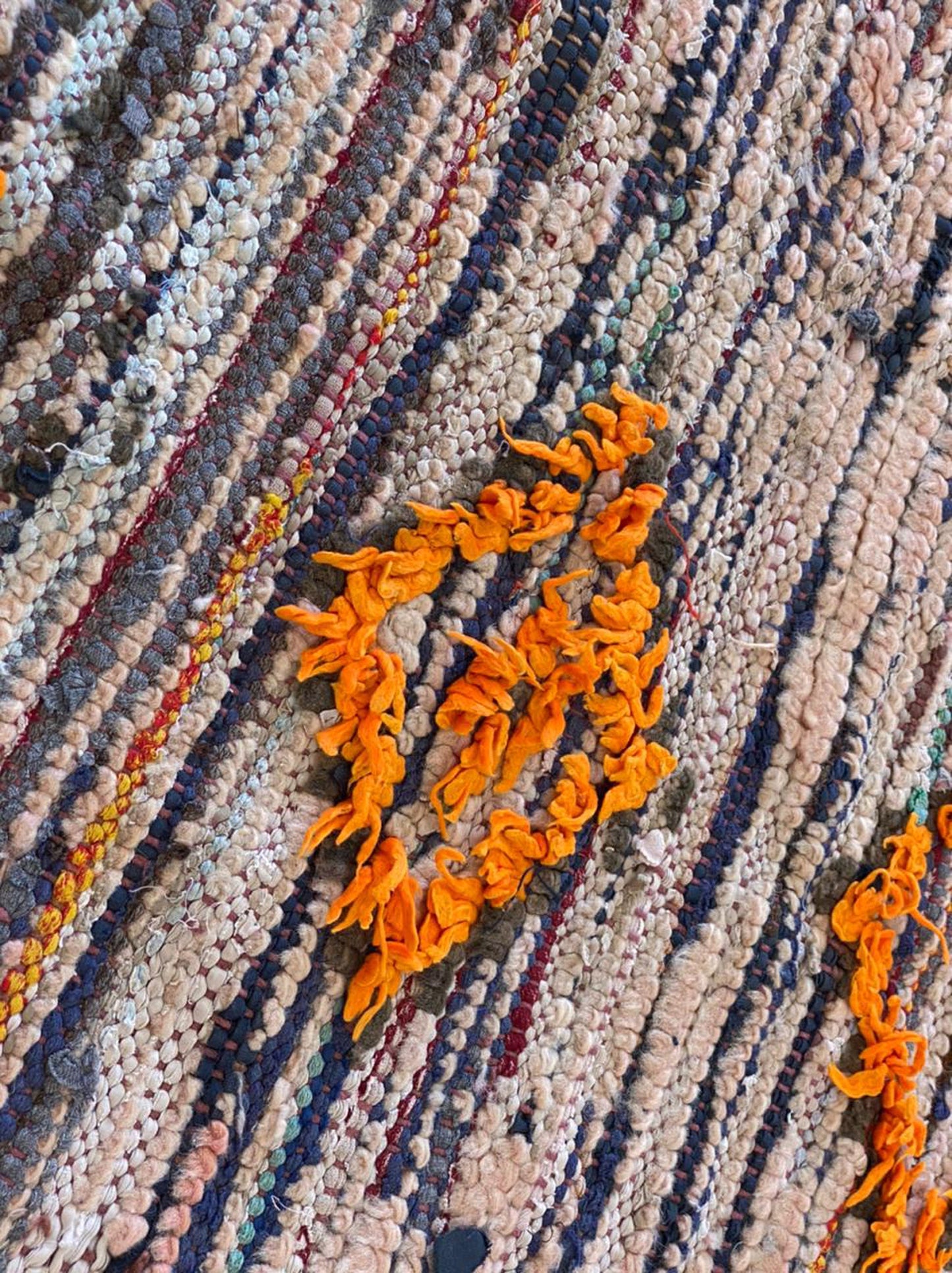 3x6 ft Moroccan vintage wool area rug.