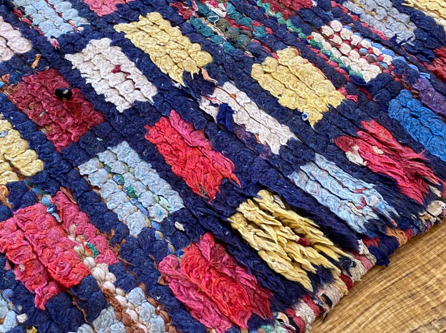 3x6 ft Moroccan vintage woven area rug.