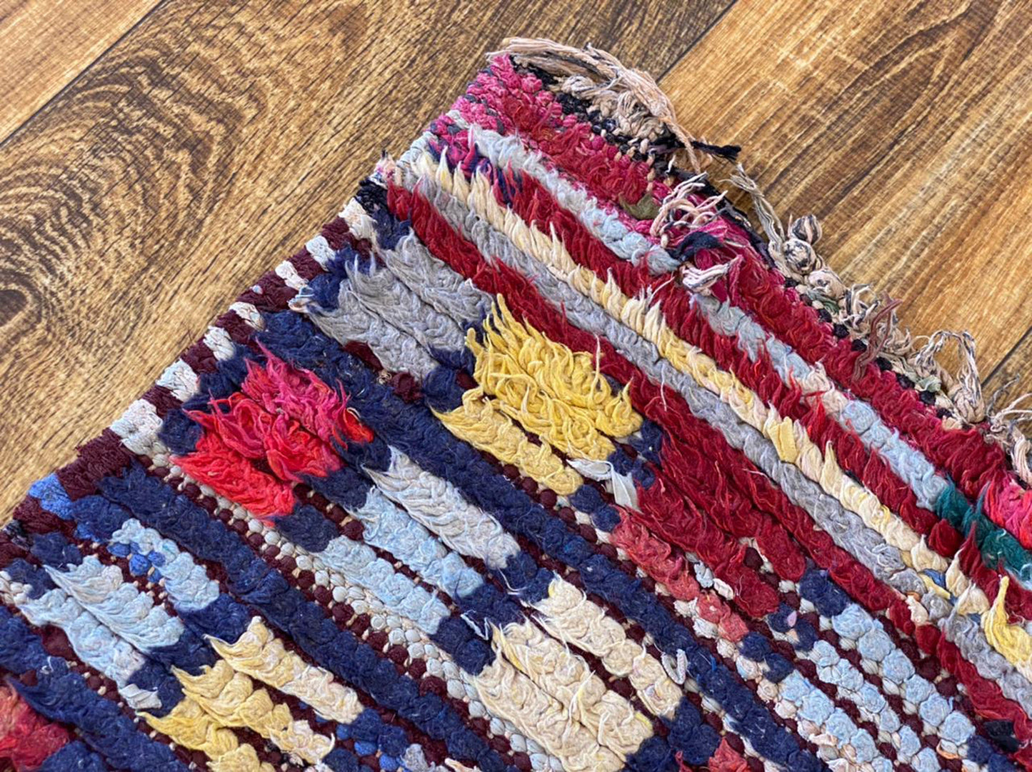 3x6 ft Moroccan vintage woven area rug.