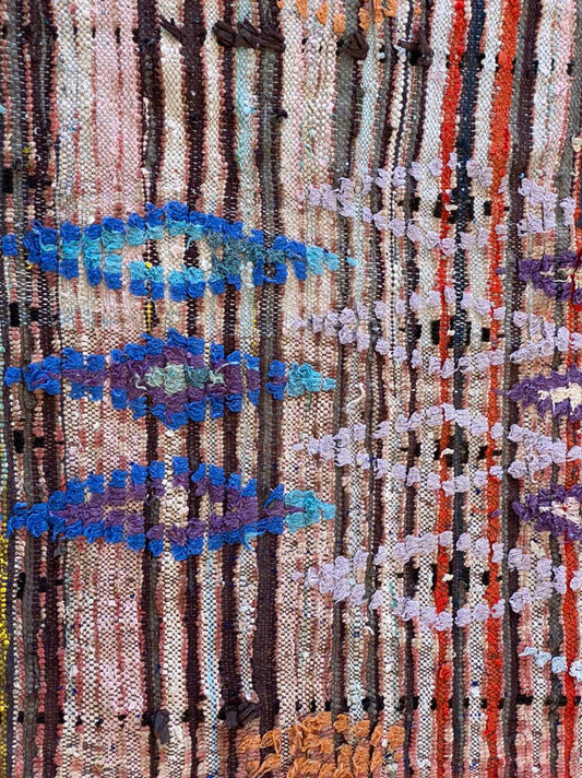 Vintage Moroccan area rug 3x9 ft.