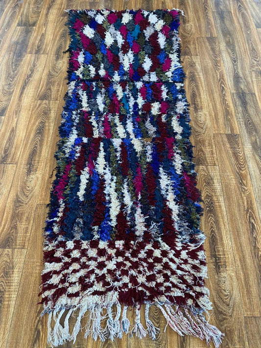 Moroccan vintage Berber rug 3x8 ft.