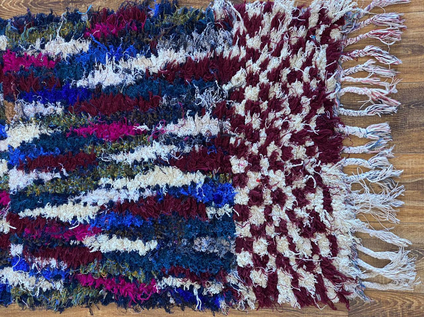 Moroccan vintage Berber rug 3x8 ft.