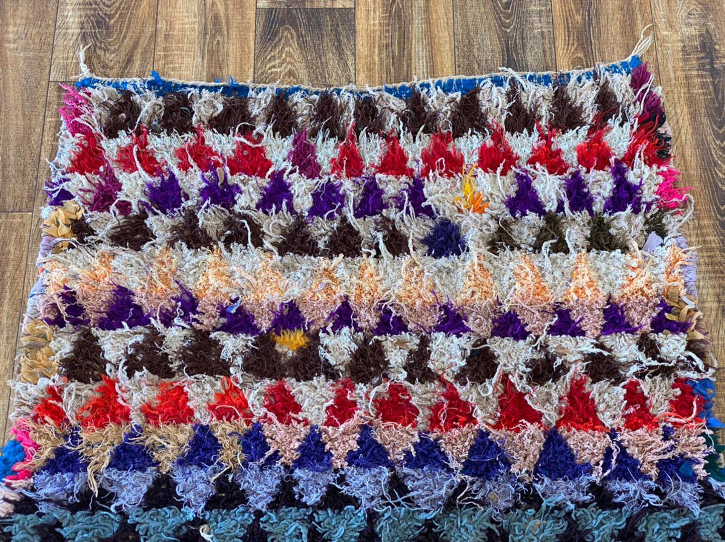 3x6 ft vintage Moroccan woven rug.