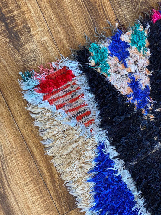 Moroccan woven colorful rug 3x7 ft.
