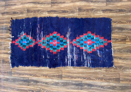 Vintage Moroccan Berber Rug - Hand-Knotted One-of-a-Kind - Soft Shaggy Texture