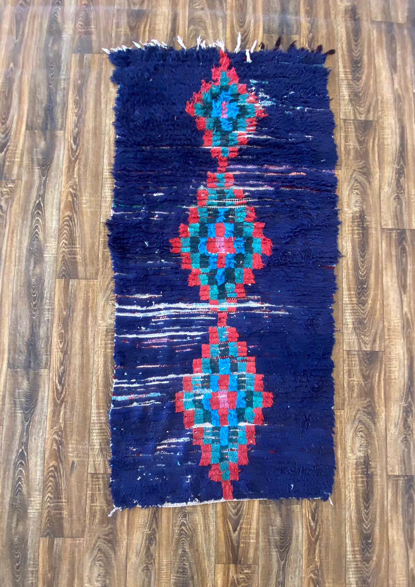 Vintage Moroccan Berber Rug - Hand-Knotted One-of-a-Kind - Soft Shaggy Texture