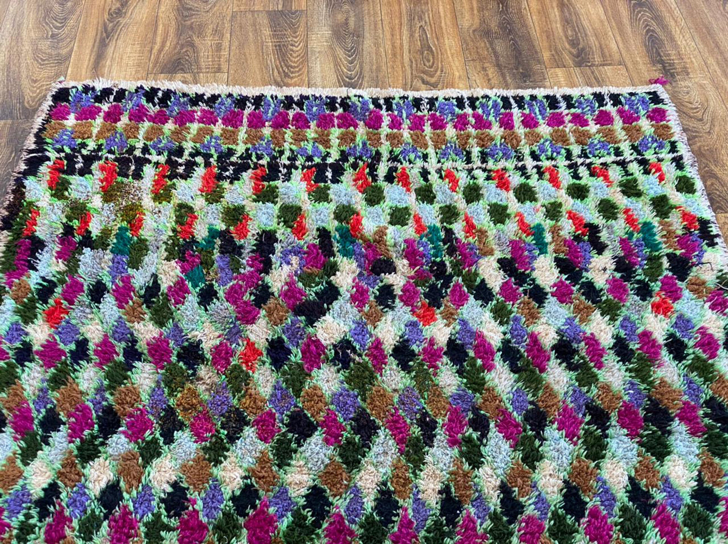 Vintage Moroccan Berber rug 4x5 ft.