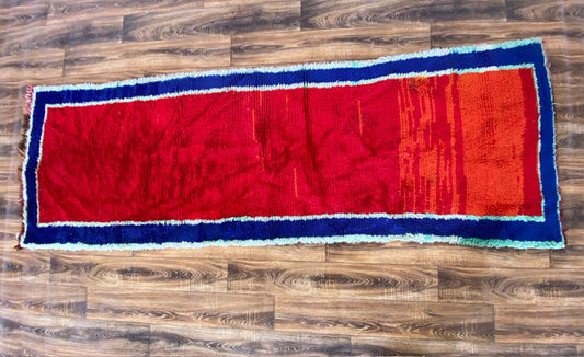 3x9 ft vintage Moroccan runner rug.