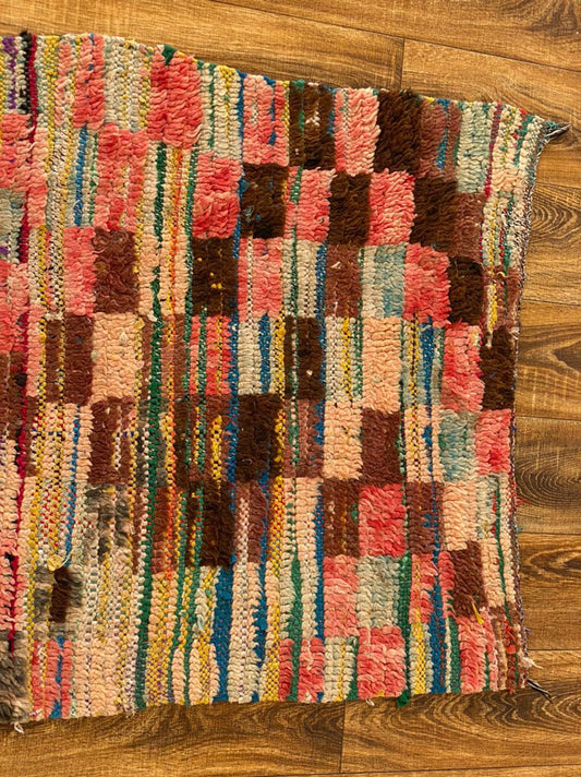 Moroccan narrow worn runner rug 3x11 ft.