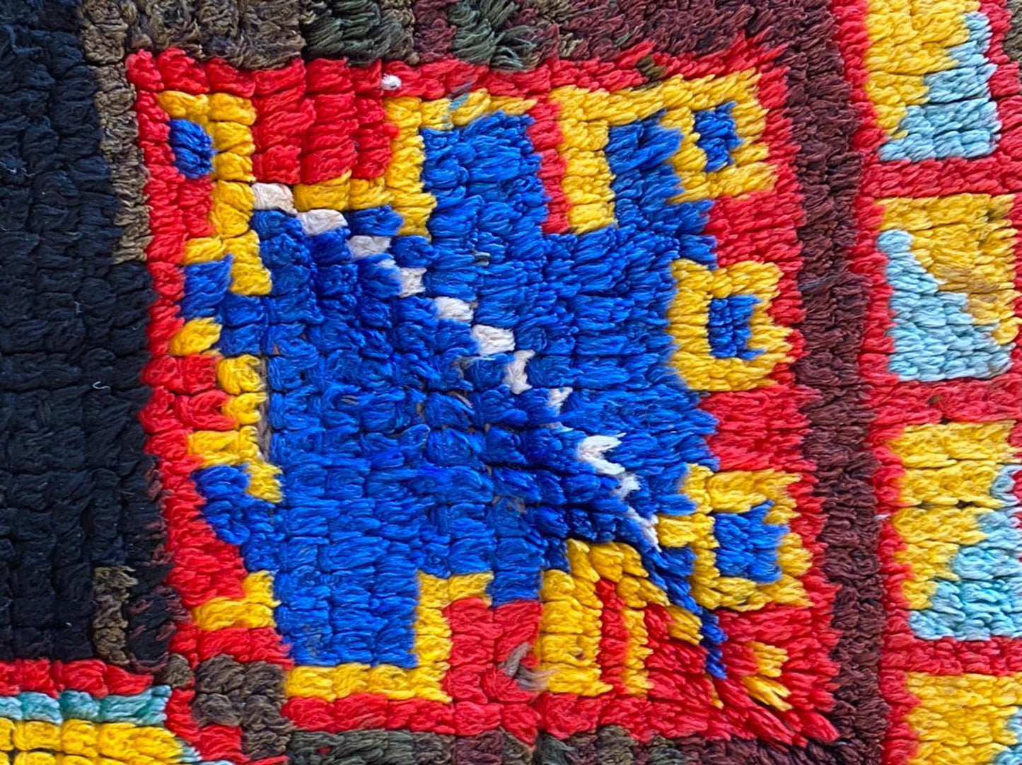 Old Rare woven Moroccan Rug, 2x6 black Narrow runner Rugs