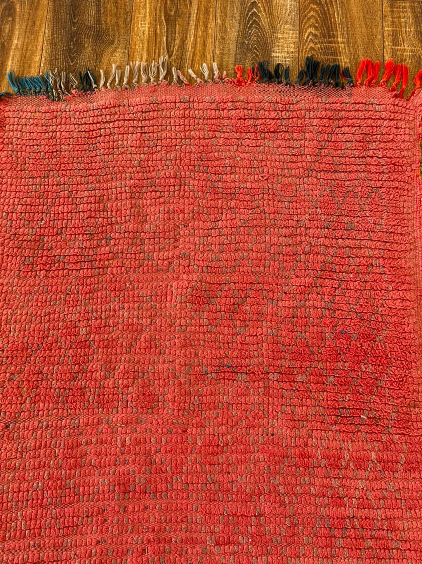 Moroccan vintage pink runner rug 3x8 ft.