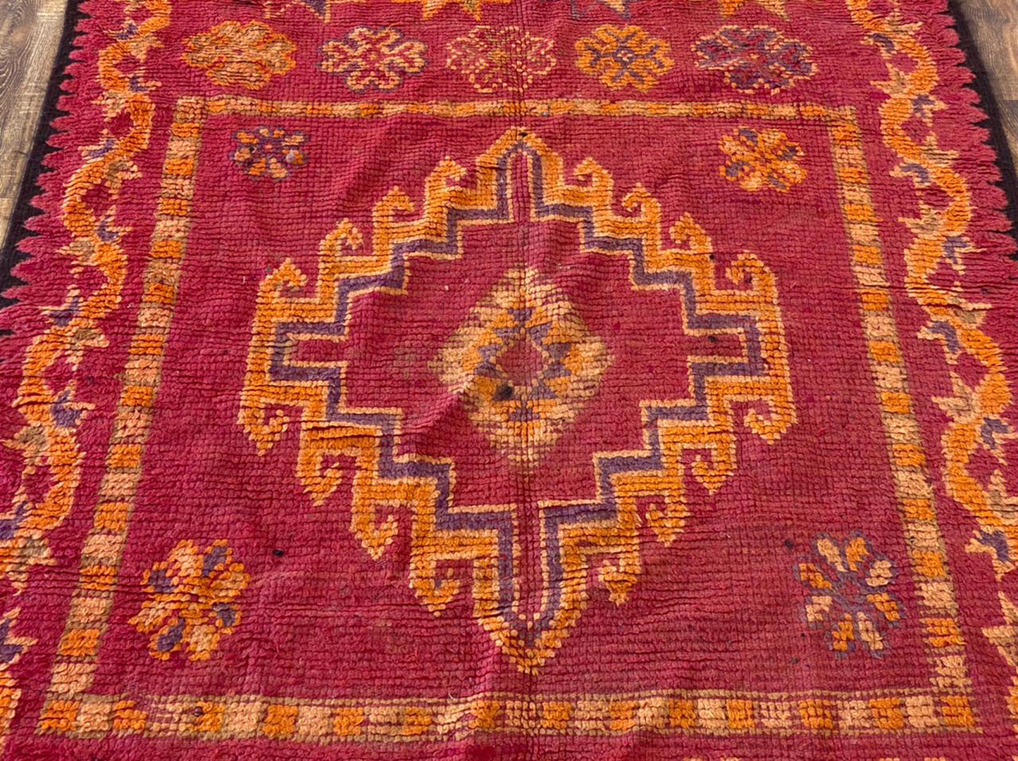 5x10 ft vintage Berber Moroccan rug.