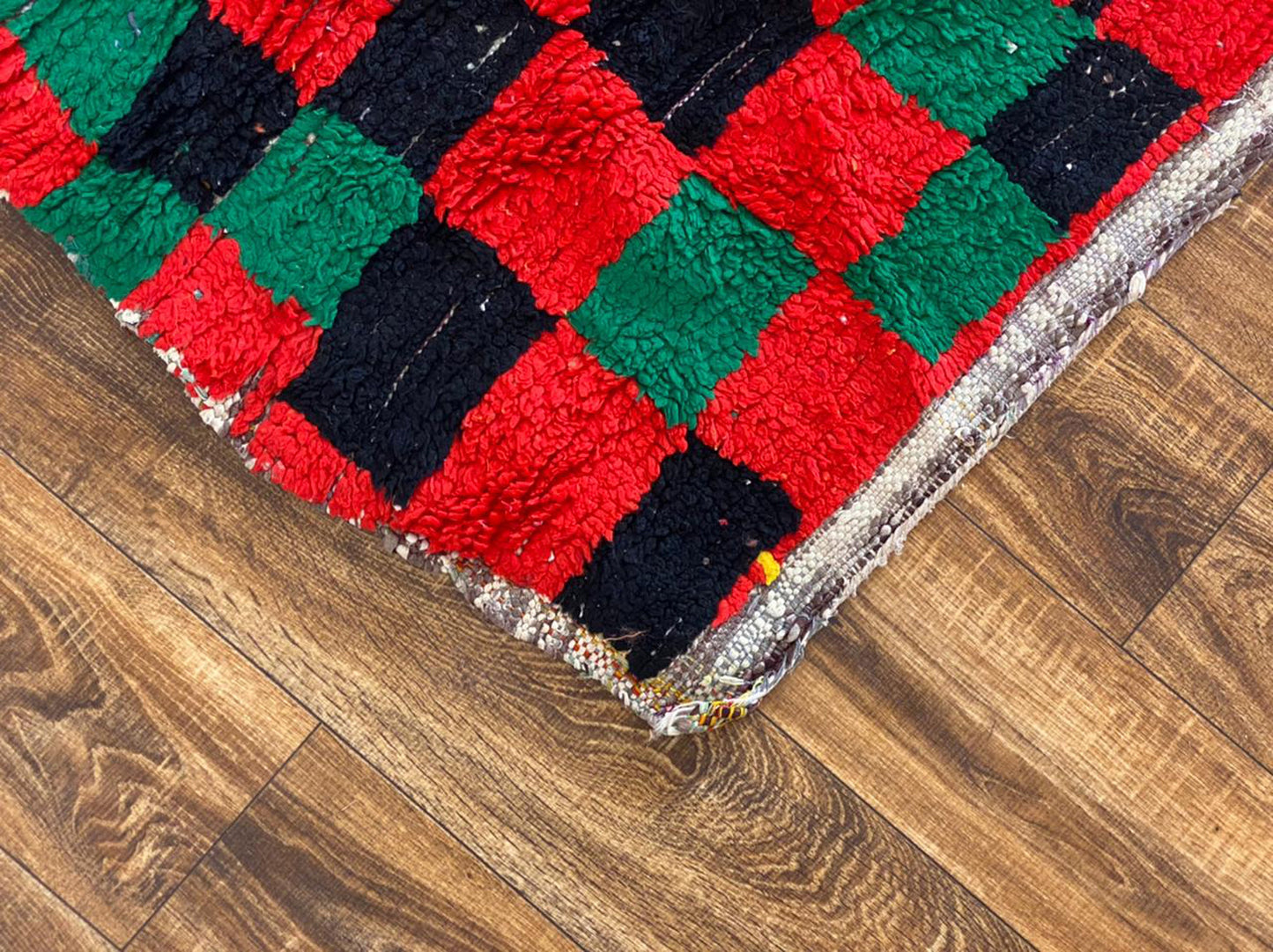 5x9 ft Moroccan vintage checkered rug.